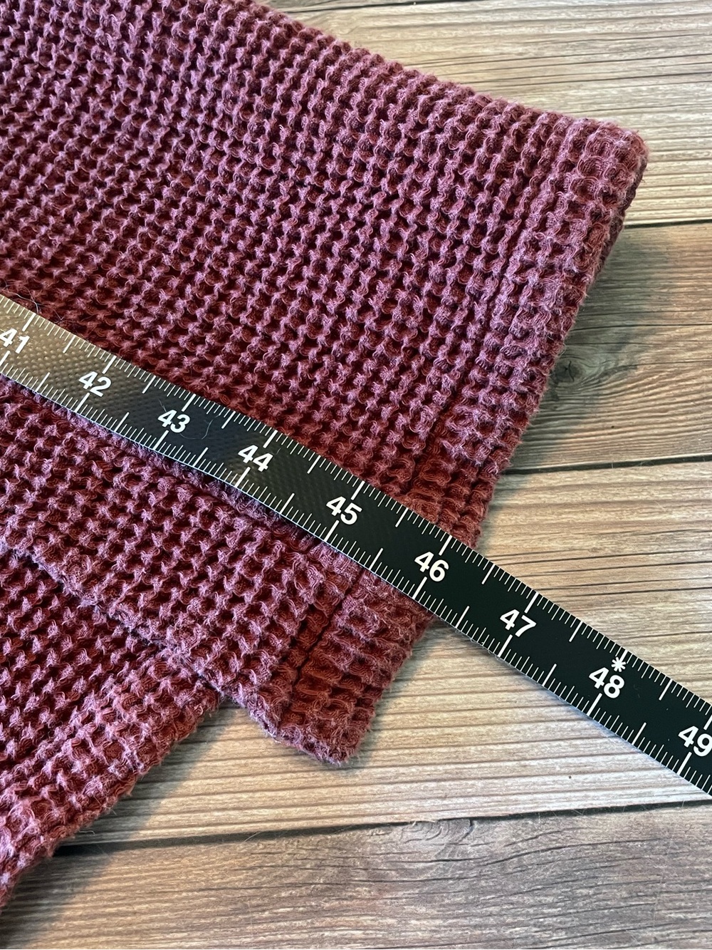Coyuchi Unisex Organic Waffle Robe ~ Garnet - Picture 7 of 7
